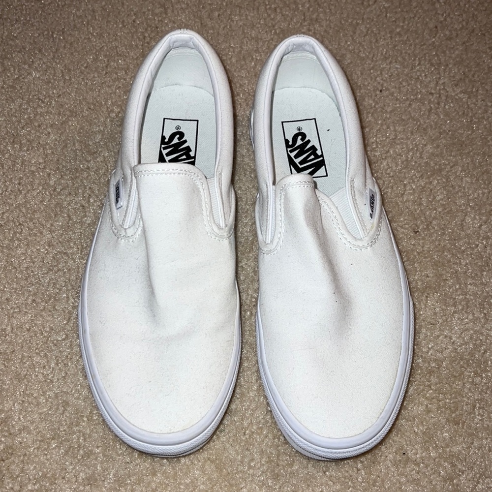 White Slip-On Vans